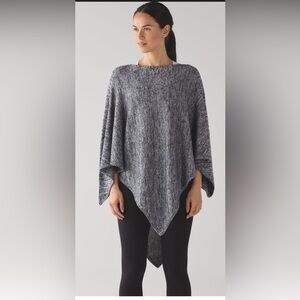 Lululemon Mantra  Poncho/Scarf  heathered black and white OS